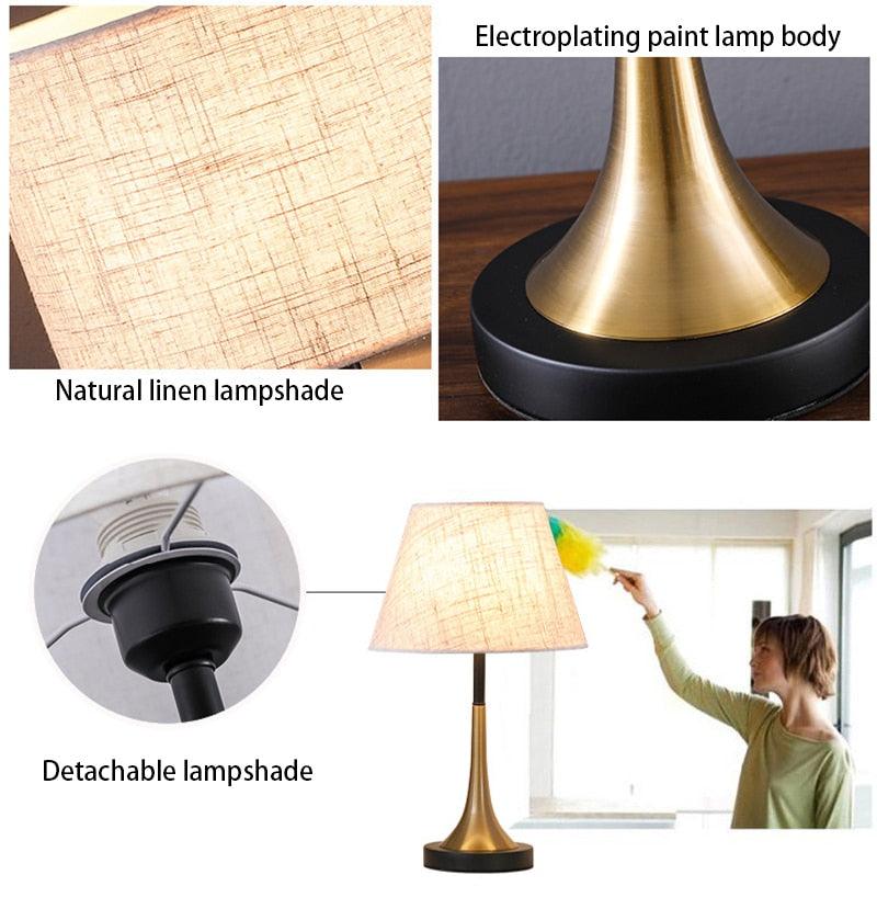 Modern Nordic LED Table Lamp Creative Simplicity Cloth Desk Light Indoor  Decorative Table Lamp Cute Study Lamps for Bedroom Décor Stevvex
