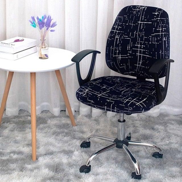 Modern Office Boss Chair Cover Spandex Computer Gamer Swivel Chair Covers Washable Armchair Slipcover For Net Bar Computer Stretch Chair Covers Spandex Office Computer Chair Cover Removable Washable Rotate Swivel Chair Protective Covers Stevvex