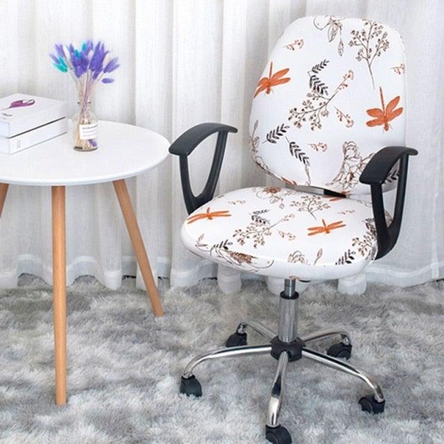 Modern Office Boss Chair Cover Spandex Computer Gamer Swivel Chair Covers Washable Armchair Slipcover For Net Bar Computer Stretch Chair Covers Spandex Office Computer Chair Cover Removable Washable Rotate Swivel Chair Protective Covers Stevvex