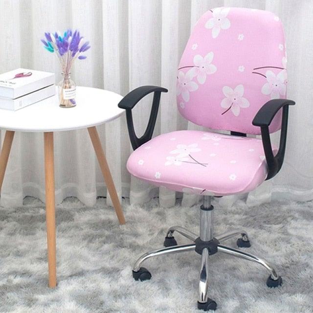 Modern Office Boss Chair Cover Spandex Computer Gamer Swivel Chair Covers Washable Armchair Slipcover For Net Bar Computer Stretch Chair Covers Spandex Office Computer Chair Cover Removable Washable Rotate Swivel Chair Protective Covers Stevvex
