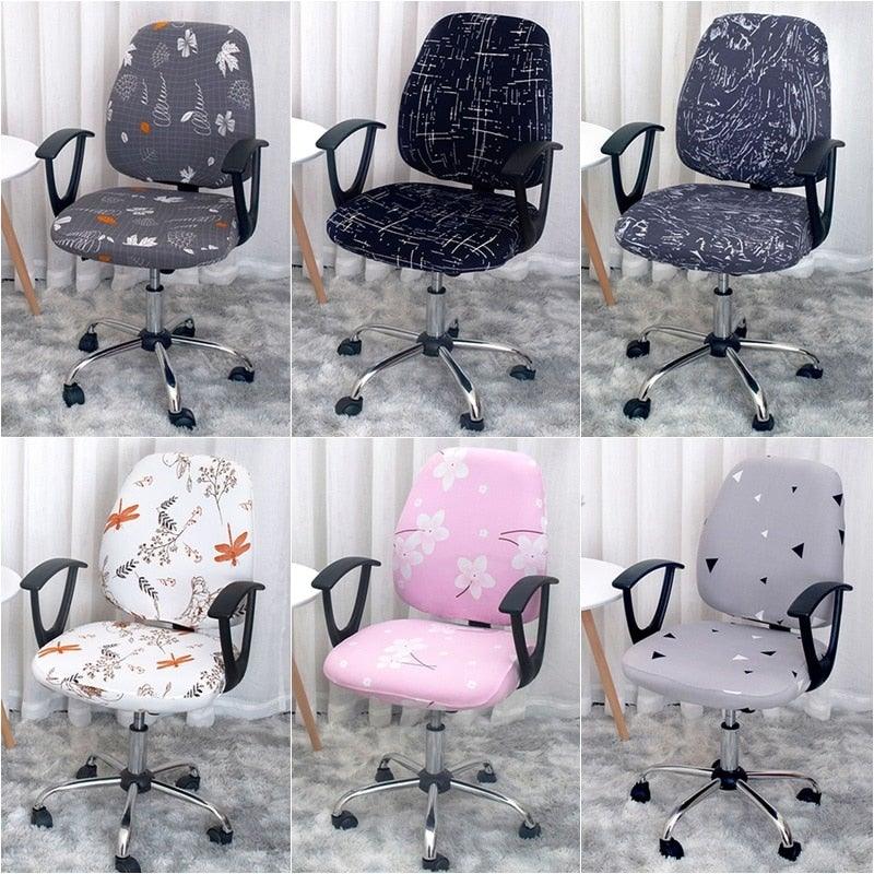 Modern Office Boss Chair Cover Spandex Computer Gamer Swivel Chair Covers Washable Armchair Slipcover For Net Bar Computer Stretch Chair Covers Spandex Office Computer Chair Cover Removable Washable Rotate Swivel Chair Protective Covers Stevvex