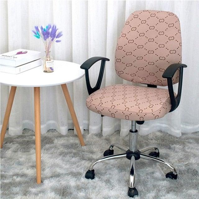 Modern Office Boss Chair Cover Spandex Computer Gamer Swivel Chair Covers Washable Armchair Slipcover For Net Bar Computer Stretch Chair Covers Spandex Office Computer Chair Cover Removable Washable Rotate Swivel Chair Protective Covers Stevvex