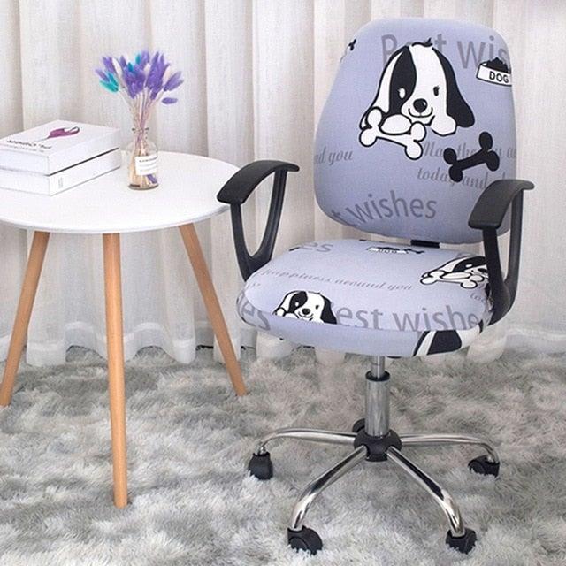 Modern Office Boss Chair Cover Spandex Computer Gamer Swivel Chair Covers Washable Armchair Slipcover For Net Bar Computer Stretch Chair Covers Spandex Office Computer Chair Cover Removable Washable Rotate Swivel Chair Protective Covers Stevvex