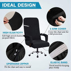 Modern Office Chair Covers Stretch Washable Computer Chair Slipcovers for Universal Rotating Chair  Spandex Anti dirty Computer Chair Cover Elastic Polyester Office Chair Cover Easy Washable Removable With Armrest Cover Stevvex