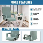Modern Office Chair Covers Stretch Washable Computer Chair Slipcovers for Universal Rotating Chair  Spandex Anti dirty Computer Chair Cover Elastic Polyester Office Chair Cover Easy Washable Removable With Armrest Cover Stevvex