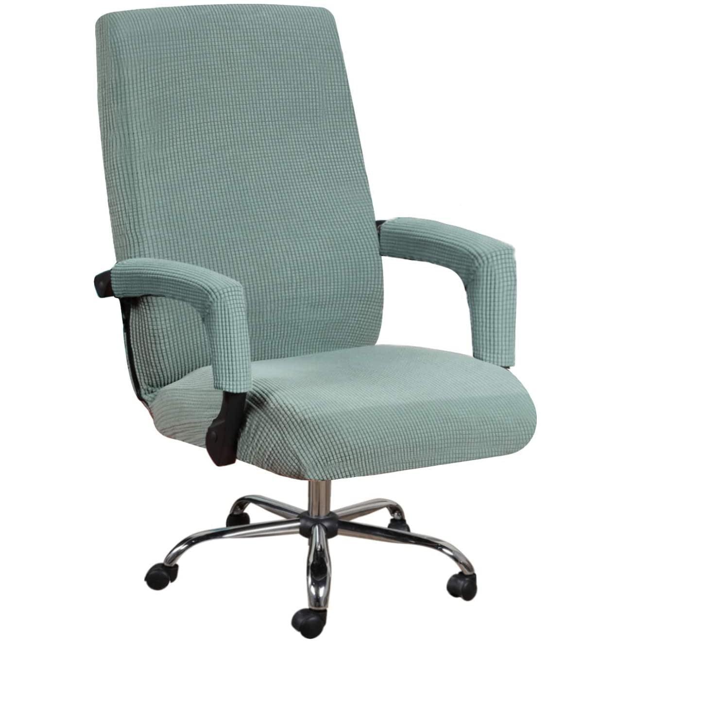 Modern Office Chair Covers Stretch Washable Computer Chair Slipcovers for Universal Rotating Chair  Spandex Anti dirty Computer Chair Cover Elastic Polyester Office Chair Cover Easy Washable Removable With Armrest Cover Stevvex