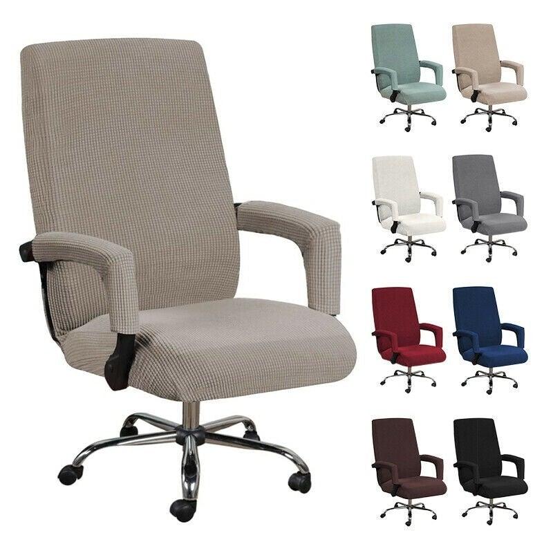 Modern Office Chair Covers Stretch Washable Computer Chair Slipcovers for Universal Rotating Chair  Spandex Anti dirty Computer Chair Cover Elastic Polyester Office Chair Cover Easy Washable Removable With Armrest Cover Stevvex