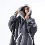 Modern Oversized Hoodie Blanket With Sleeves Sweatshirt Woman Fleece Hoody Women Pocket Female Hooded Oversized Hoodie Blanket Fleece Warm Cozy Blanket for Women One Size Fits All Men Women Stevvex