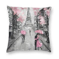 Modern Pillow Cover Oil Painting Paris European City Landscape France Eiffel Tower Home Decor Wall Hanging For Living Room Bedroom Stevvex