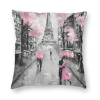 Modern Pillow Cover Oil Painting Paris European City Landscape France Eiffel Tower Home Decor Wall Hanging For Living Room Bedroom Stevvex