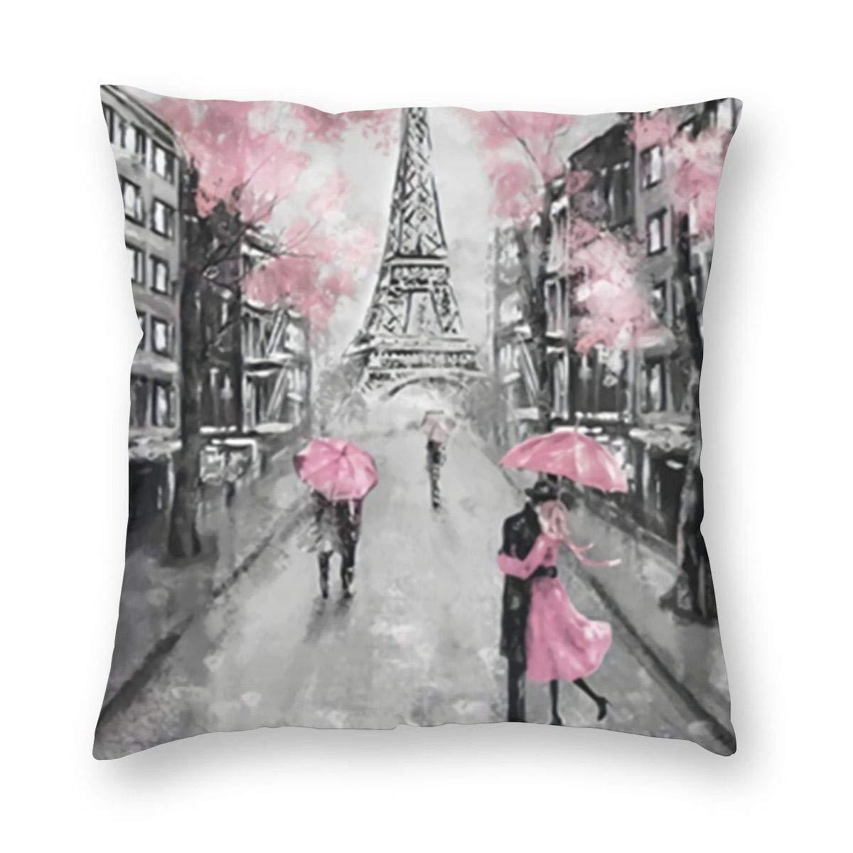 Modern Pillow Cover Oil Painting Paris European City Landscape France Eiffel Tower Home Decor Wall Hanging For Living Room Bedroom Stevvex