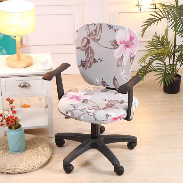 Modern Printing Elastic Stretch Office Chair Cover Computer Armchair Slipcover Protector Anti-dirty Rotating Chair Seat Case Computer Office Chair Covers - Protective & Stretchable Universal Chair Cover Stretch Rotating Chair Slipcover Stevvex