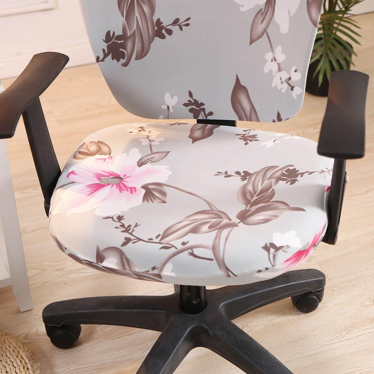 Modern Printing Elastic Stretch Office Chair Cover Computer Armchair Slipcover Protector Anti-dirty Rotating Chair Seat Case Computer Office Chair Covers - Protective & Stretchable Universal Chair Cover Stretch Rotating Chair Slipcover Stevvex