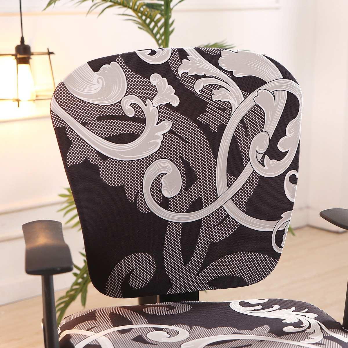 Modern Printing Elastic Stretch Office Chair Cover Computer Armchair Slipcover Protector Anti-dirty Rotating Chair Seat Case Computer Office Chair Covers - Protective & Stretchable Universal Chair Cover Stretch Rotating Chair Slipcover Stevvex