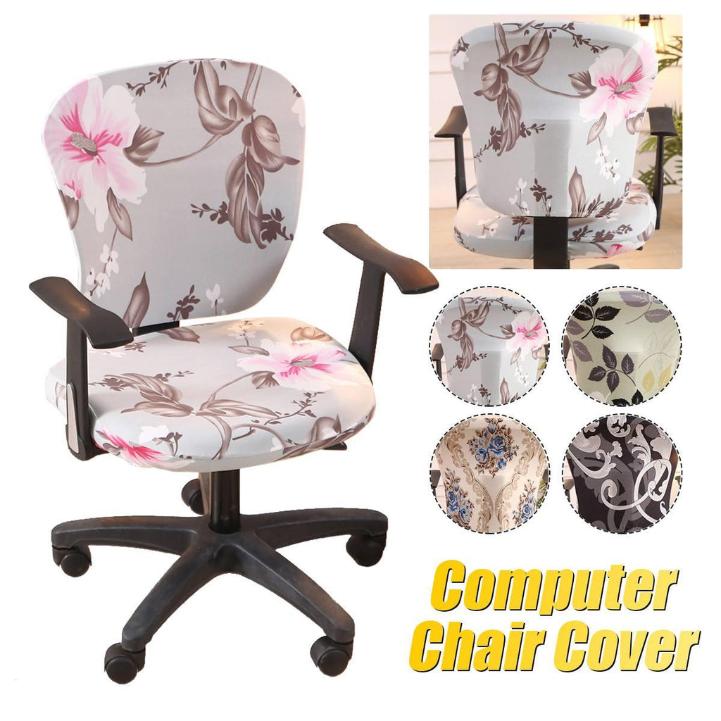 Modern Printing Elastic Stretch Office Chair Cover Computer Armchair Slipcover Protector Anti-dirty Rotating Chair Seat Case Computer Office Chair Covers - Protective & Stretchable Universal Chair Cover Stretch Rotating Chair Slipcover Stevvex