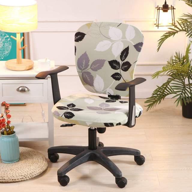 Modern Printing Elastic Stretch Office Chair Cover Computer Armchair Slipcover Protector Anti-dirty Rotating Chair Seat Case Computer Office Chair Covers - Protective & Stretchable Universal Chair Cover Stretch Rotating Chair Slipcover Stevvex