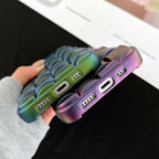Modern Purple Green Phone Case For iPhone 13 14 Pro Max 11 12 Mini XS XR X 7 8 14 Plus Soft Shockproof Cover Bumper  Cute 3D Design Soft Silicone Shockproof Raised Bumper Corner Case for iPhone Stevvex