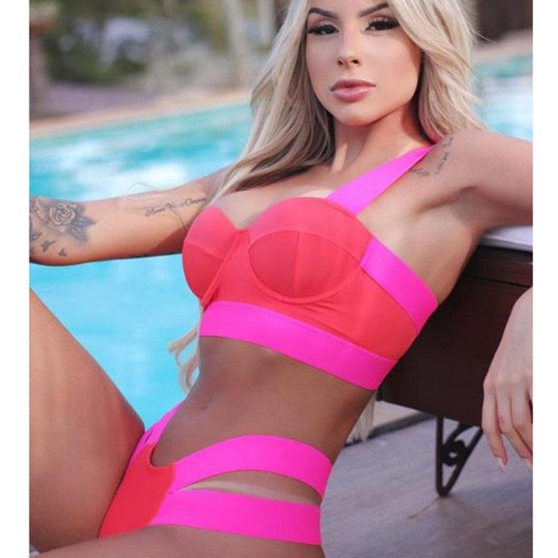 Modern Push Up Swimsuit Bikini Women's Push-up Bandage Bikini Swimsuits Swim Bottoms Women Swimwear Bathing Suit Padded Beach Swimming Suit Summer Fashion Suits Stevvex