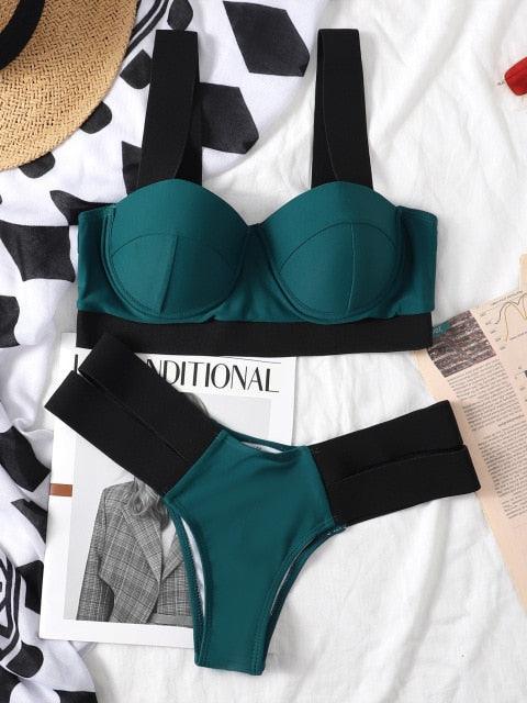 Modern Push Up Swimsuit Bikini Women's Push-up Bandage Bikini Swimsuits Swim Bottoms Women Swimwear Bathing Suit Padded Beach Swimming Suit Summer Fashion Suits Stevvex