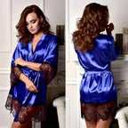 Modern Silk Bathrobe For Women Elegant Soft Silk Nightwear Unique  V-Neck Short Women's Fashion Bathrobes Stevvex