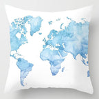 Modern Simple Blue Geometric Pillow Cover Home Sofa Decorative Blue Sea Texture Cotton Linen Cushion Home Decorative Pillow Case 45x45cm