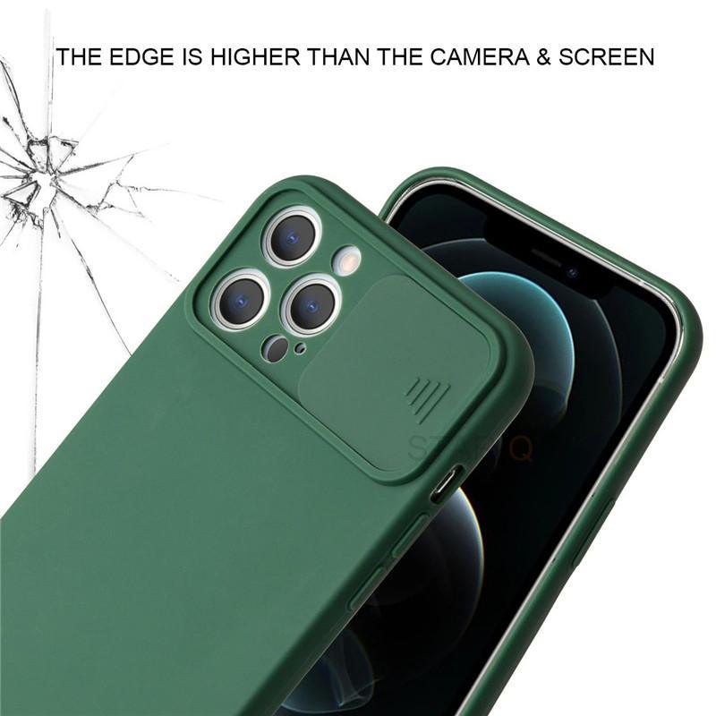 Modern Slide Camera Protector Phone Case On For Iphone 13 Pro 11 12 13pro Max Mini Iphone13 12pro Silicone Silicone Shockproof Phone Case Drop Protection  Back Cover For Smartphone Stevvex