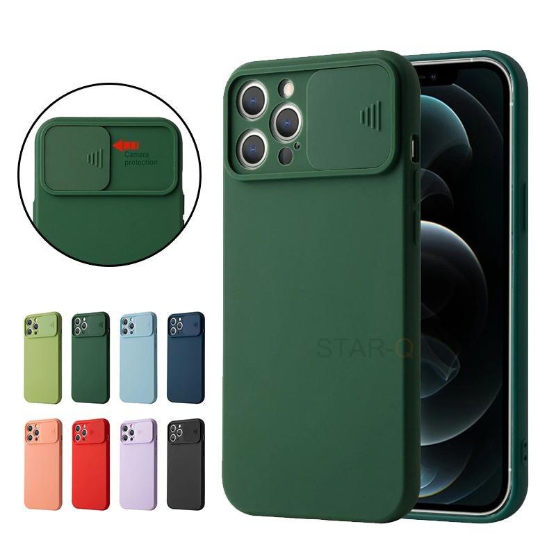 Modern Slide Camera Protector Phone Case On For Iphone 13 Pro 11 12 13pro Max Mini Iphone13 12pro Silicone Silicone Shockproof Phone Case Drop Protection  Back Cover For Smartphone Stevvex