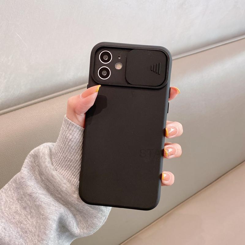Modern Slide Camera Protector Phone Case On For Iphone 13 Pro 11 12 13pro Max Mini Iphone13 12pro Silicone Silicone Shockproof Phone Case Drop Protection  Back Cover For Smartphone Stevvex