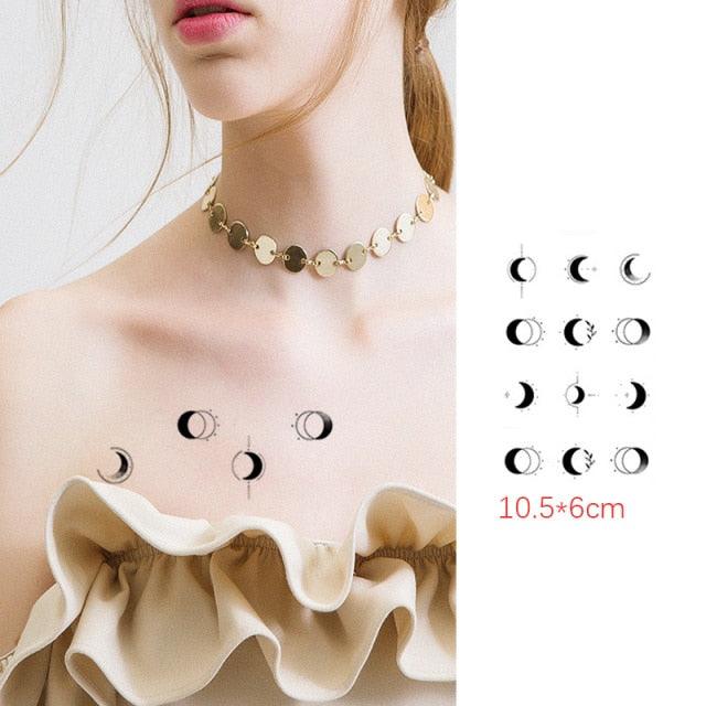 Modern Small Tattoo Sun Moon Heart Waterproof Temporary Tattoos High Quality Design For Womens Stevvex