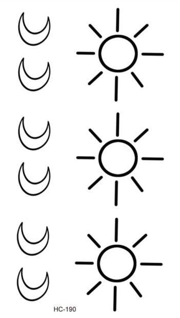 Modern Small Tattoo Sun Moon Heart Waterproof Temporary Tattoos High Quality Design For Womens Stevvex