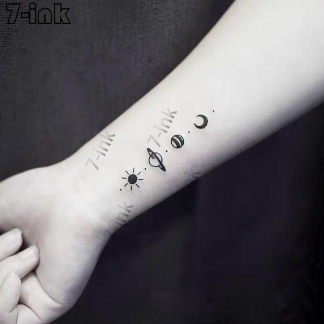 Modern Small Tattoo Sun Moon Heart Waterproof Temporary Tattoos High Quality Design For Womens Stevvex