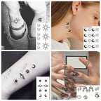 Modern Small Tattoo Sun Moon Heart Waterproof Temporary Tattoos High Quality Design For Womens Stevvex