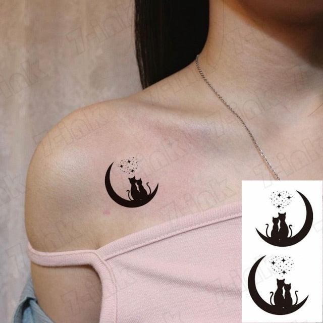 Modern Small Tattoo Sun Moon Heart Waterproof Temporary Tattoos High Quality Design For Womens Stevvex