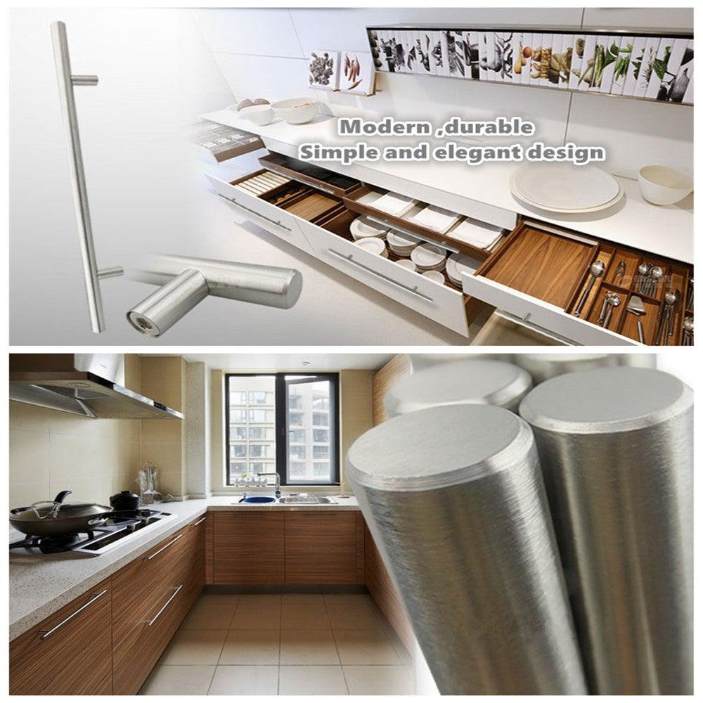 Modern  Stainless Steel Kitchen Door Cabinet Bar Handle Pull Knob Cabinet Knobs Furniture Handle Cupboard Drawer Handle Stainless Steel Hollow Tube Bar Drawer Pulls Cupboard Knob For Kitchen Furniture Hardware Stevvex