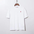 Modern Summer New Hearts A Love Embroidered Simple Design Masculine Fashion Short Sleeve T-Shirt Men's T-Shirt  Men's Short Sleeve Tees Cotton T-Shirts for Men