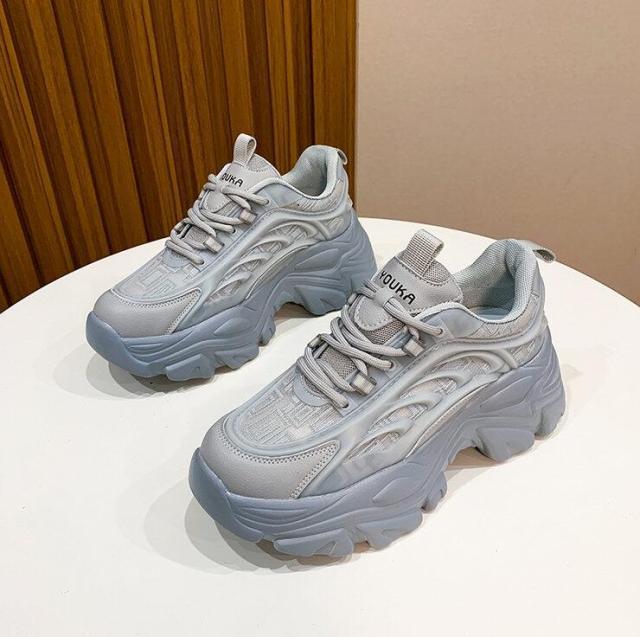 Modern Thick Platform Sneakers White Woman Vulcanize Shoes Luxury Tennis Sneakers Trainers Lace Up Fashion Comfortable Walking Footwear New Lightweight Sneakers Stevvex