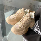 Modern Thick Platform Sneakers White Woman Vulcanize Shoes Luxury Tennis Sneakers Trainers Lace Up Fashion Comfortable Walking Footwear New Lightweight Sneakers Stevvex