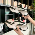 Modern Thick Platform Sneakers White Woman Vulcanize Shoes Luxury Tennis Sneakers Trainers Lace Up Fashion Comfortable Walking Footwear New Lightweight Sneakers Stevvex