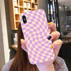 Modern Unique Design Checkers Phone Case for iPhone 11 12 13 Mini Pro Max Case Black And White Checkerboard Pattern Case Stylish Case For Girls Stevvex