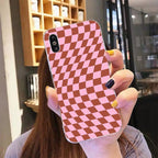 Modern Unique Design Checkers Phone Case for iPhone 11 12 13 Mini Pro Max Case Black And White Checkerboard Pattern Case Stylish Case For Girls Stevvex