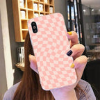 Modern Unique Design Checkers Phone Case for iPhone 11 12 13 Mini Pro Max Case Black And White Checkerboard Pattern Case Stylish Case For Girls Stevvex