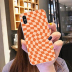 Modern Unique Design Checkers Phone Case for iPhone 11 12 13 Mini Pro Max Case Black And White Checkerboard Pattern Case Stylish Case For Girls Stevvex