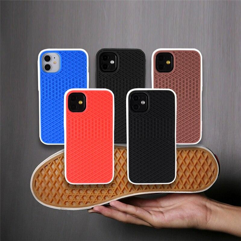 Modern Waffle Sport Shoe Sole Texture Silicone Case for iPhone 12 13 Pro Max XS XR X iPhone Mini Cover  Silicone Impact Resistant Protective Case Soft Silicone Art Phone Case Stevvex