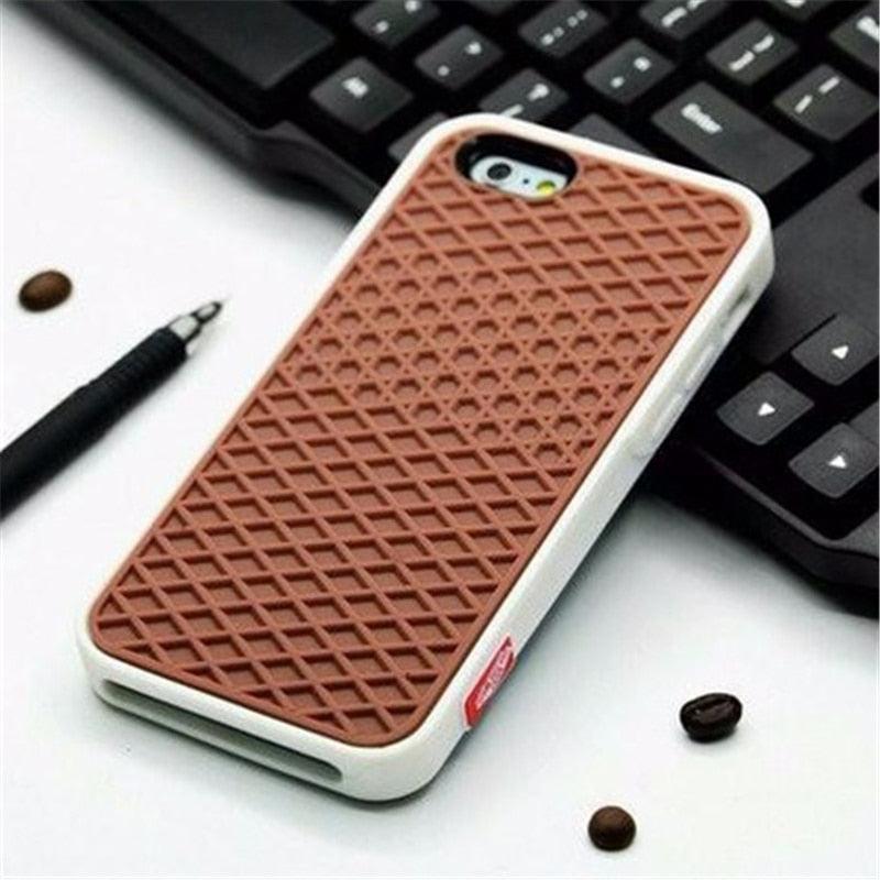 Modern Waffle Sport Shoe Sole Texture Silicone Case for iPhone 12 13 Pro Max XS XR X iPhone Mini Cover  Silicone Impact Resistant Protective Case Soft Silicone Art Phone Case Stevvex