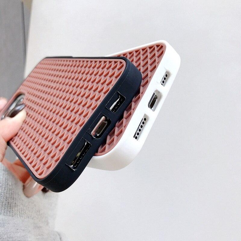 Modern Waffle Sport Shoe Sole Texture Silicone Case for iPhone 12 13 Pro Max XS XR X iPhone Mini Cover  Silicone Impact Resistant Protective Case Soft Silicone Art Phone Case Stevvex