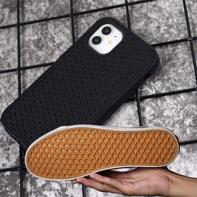 Modern Waffle Sport Shoe Sole Texture Silicone Case for iPhone 12 13 Pro Max XS XR X iPhone Mini Cover  Silicone Impact Resistant Protective Case Soft Silicone Art Phone Case Stevvex