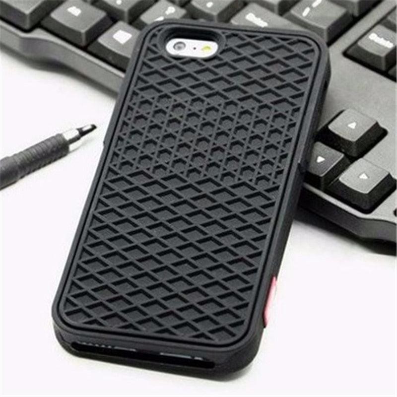 Modern Waffle Sport Shoe Sole Texture Silicone Case for iPhone 12 13 Pro Max XS XR X iPhone Mini Cover  Silicone Impact Resistant Protective Case Soft Silicone Art Phone Case Stevvex