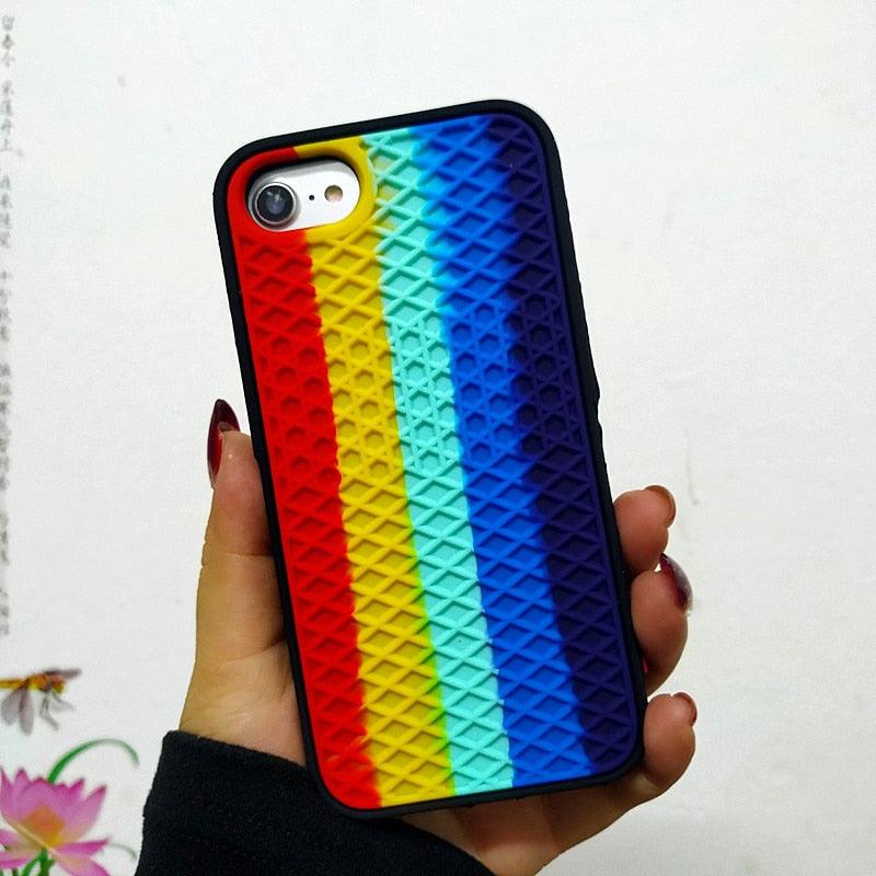 Modern Waffle Sport Shoe Sole Texture Silicone Case for iPhone 12 13 Pro Max XS XR X iPhone Mini Cover  Silicone Impact Resistant Protective Case Soft Silicone Art Phone Case Stevvex