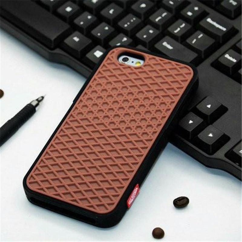 Modern Waffle Sport Shoe Sole Texture Silicone Case for iPhone 12 13 Pro Max XS XR X iPhone Mini Cover  Silicone Impact Resistant Protective Case Soft Silicone Art Phone Case Stevvex