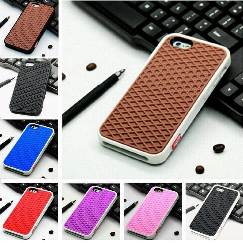 Modern Waffle Sport Shoe Sole Texture Silicone Case for iPhone 12 13 Pro Max XS XR X iPhone Mini Cover  Silicone Impact Resistant Protective Case Soft Silicone Art Phone Case Stevvex